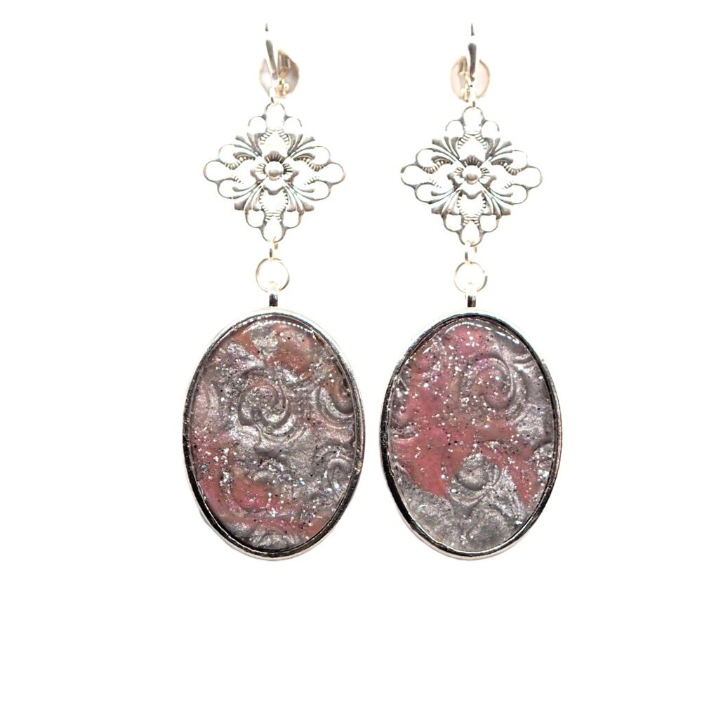 Silver Rose Earrings